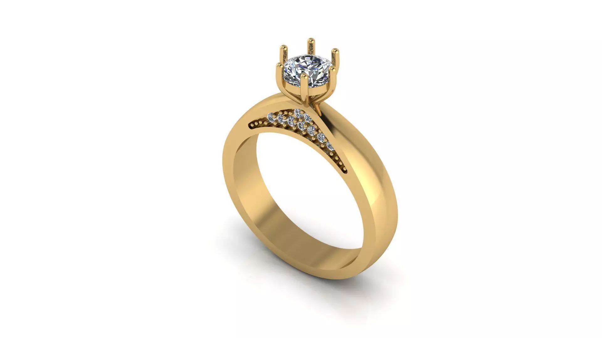  003 solitaire ring 3D print model_0