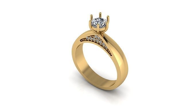  003 solitaire ring 3D print model