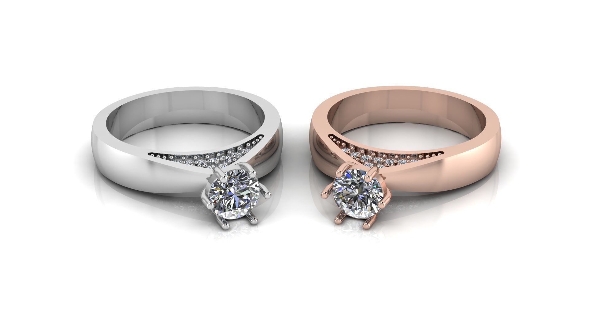  003 solitaire ring 3D print model_4