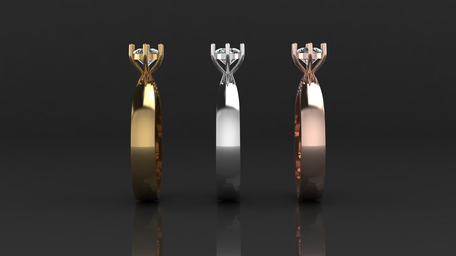  003 solitaire ring 3D print model_13