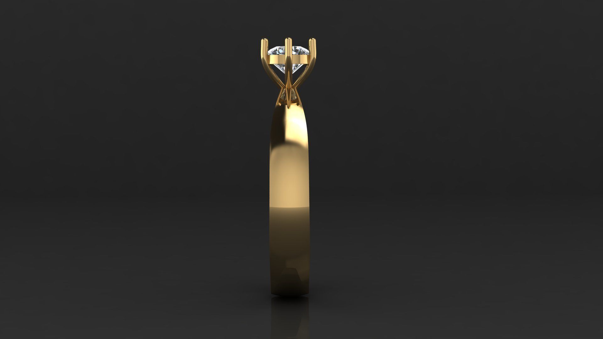  003 solitaire ring 3D print model_6