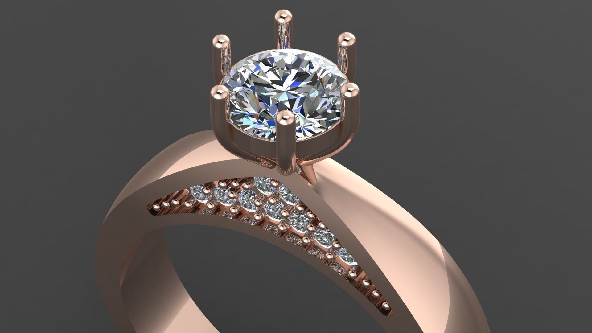  003 solitaire ring 3D print model_18