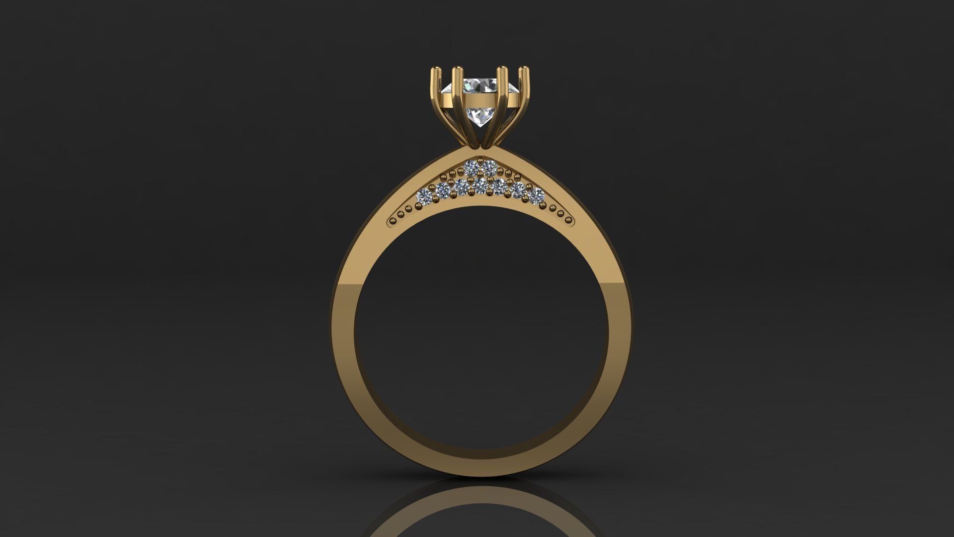  003 solitaire ring 3D print model_7