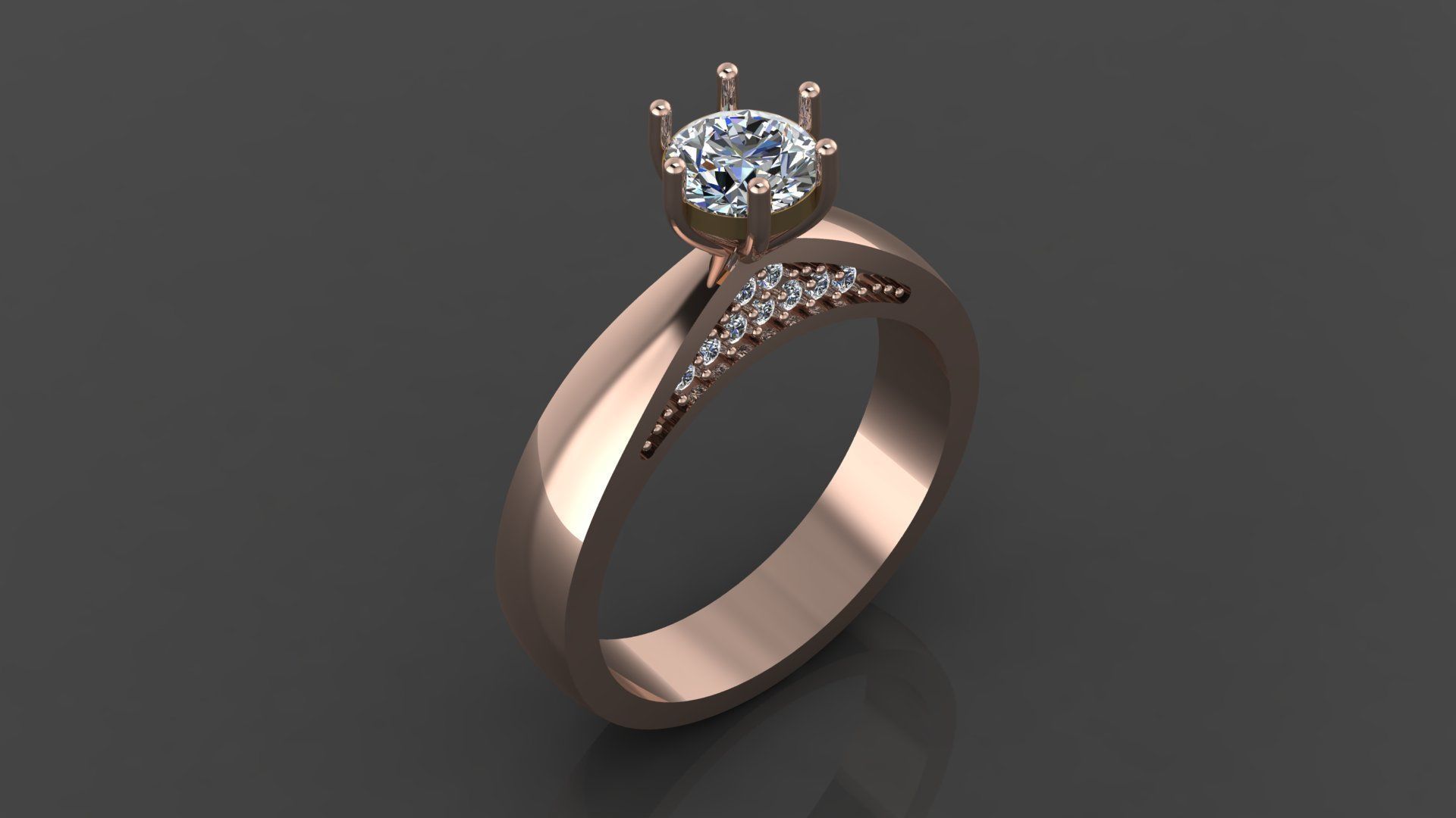  003 solitaire ring 3D print model_5