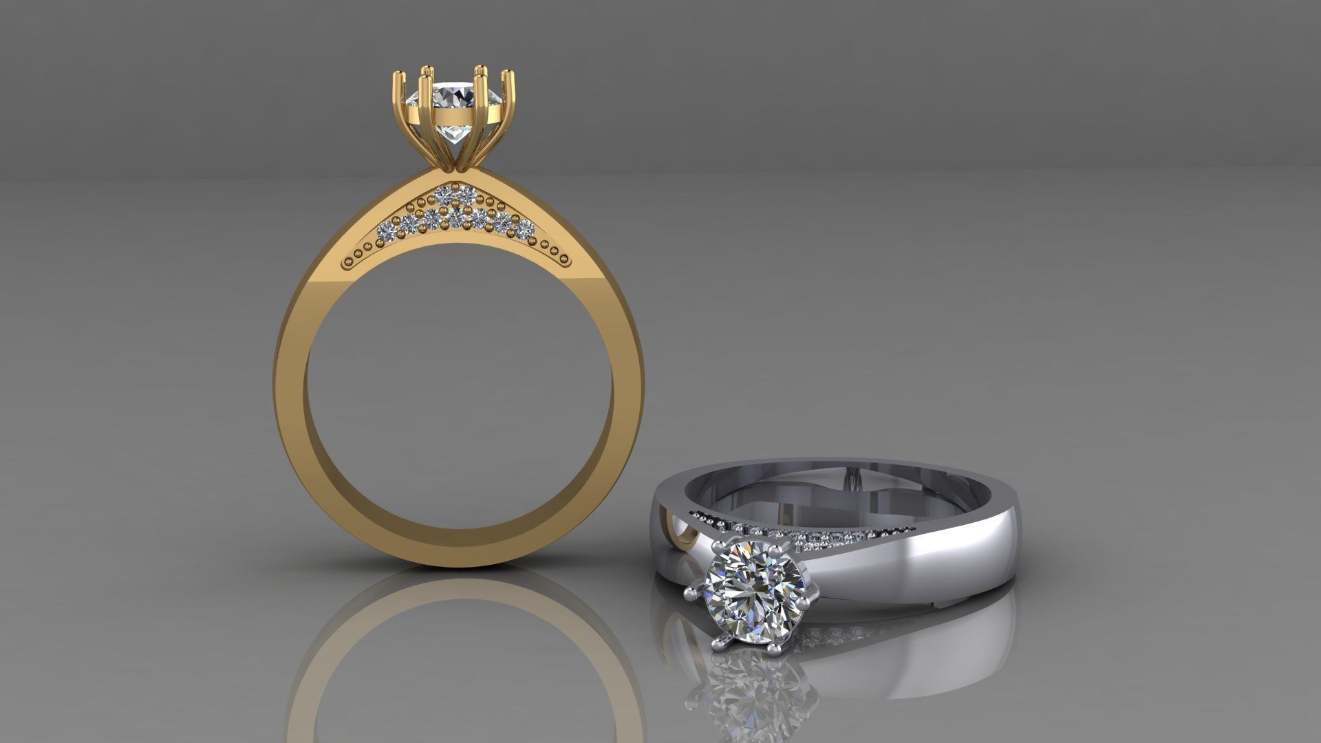  003 solitaire ring 3D print model_1