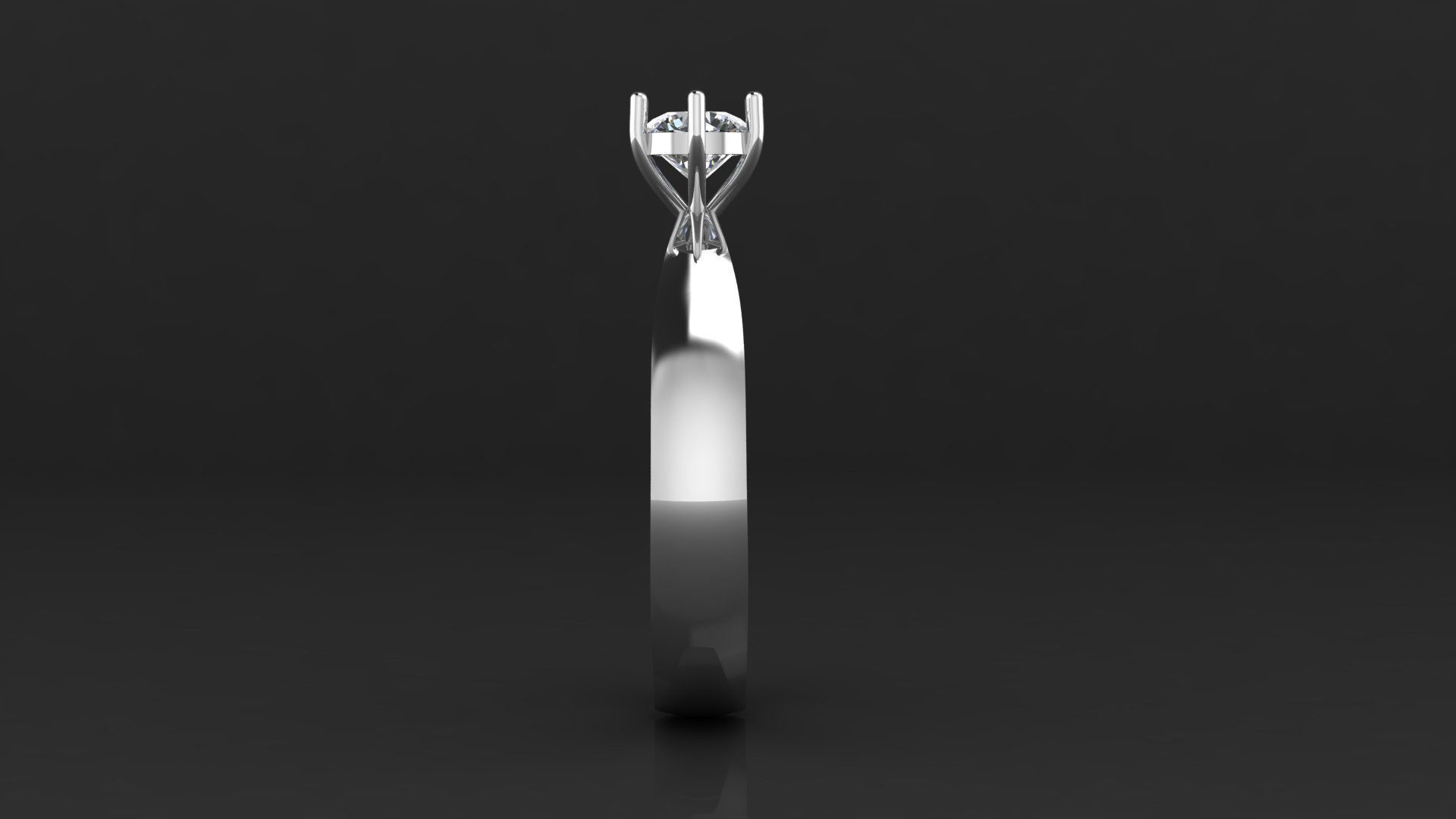  003 solitaire ring 3D print model_8