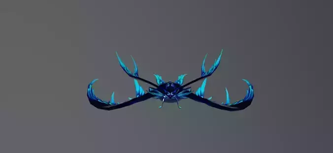 Sky Manta Ray Fantasy Low-poly 3D model