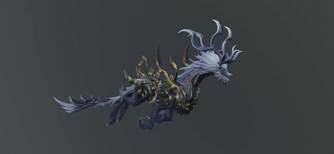 Blackout Dragon Dark Low-poly 3D model_1