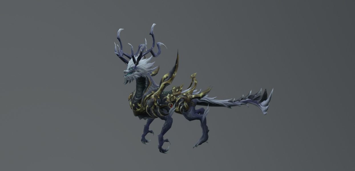 Blackout Dragon Dark Low-poly 3D model_2