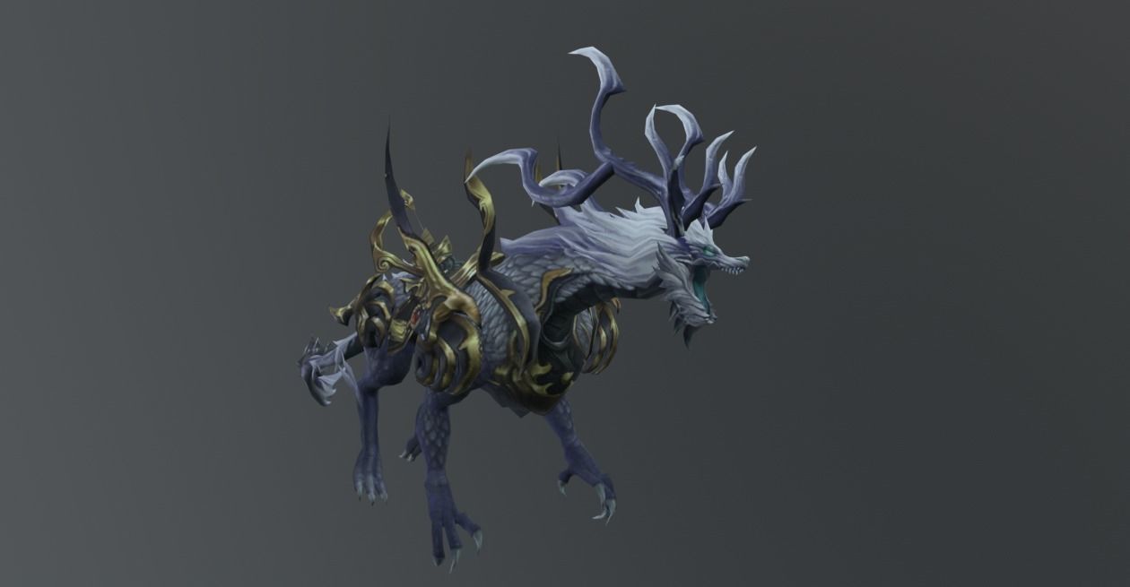 Blackout Dragon Dark Low-poly 3D model_3