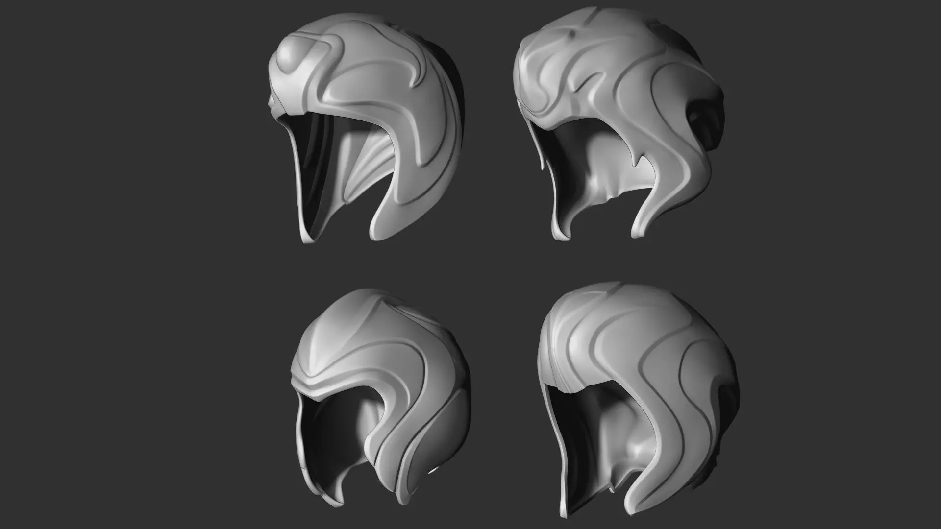 Fantasy Medieval Helmets 3D model_0