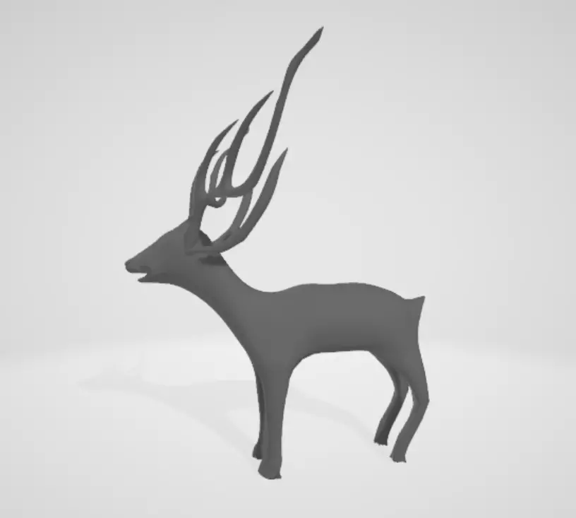 reindeer deer with long antlers 3D model_0