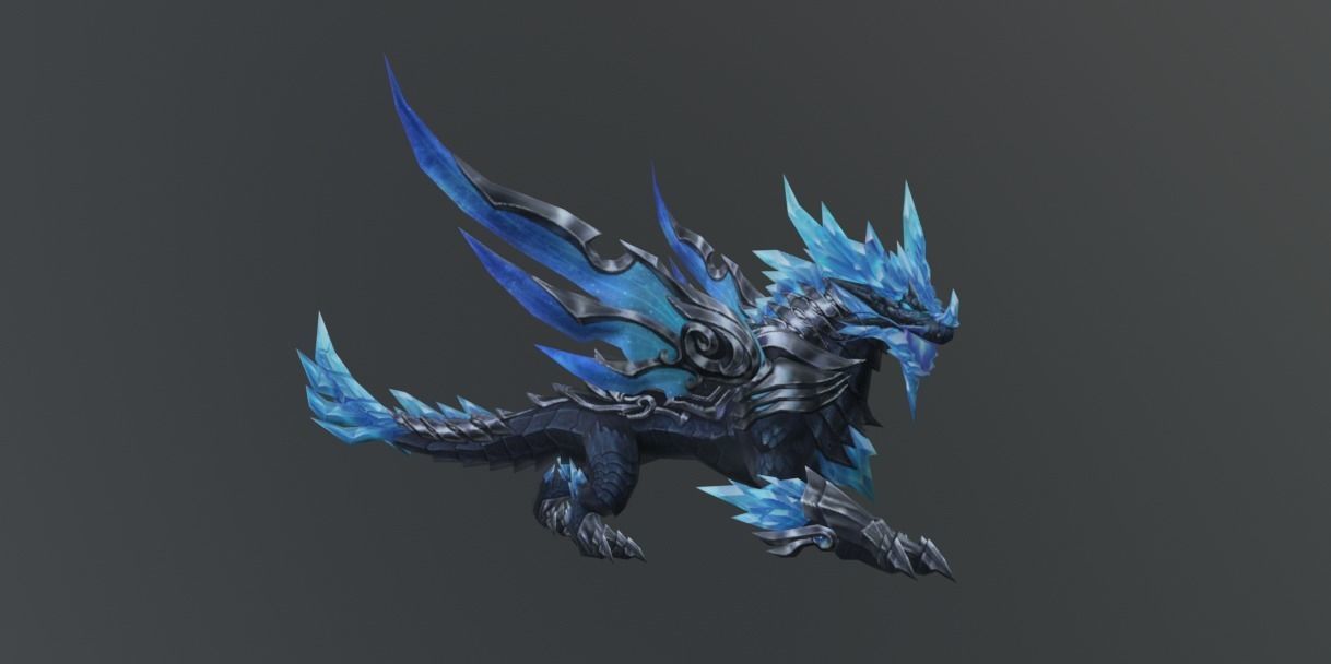 Draco Blue Crystal Low-poly 3D model_2