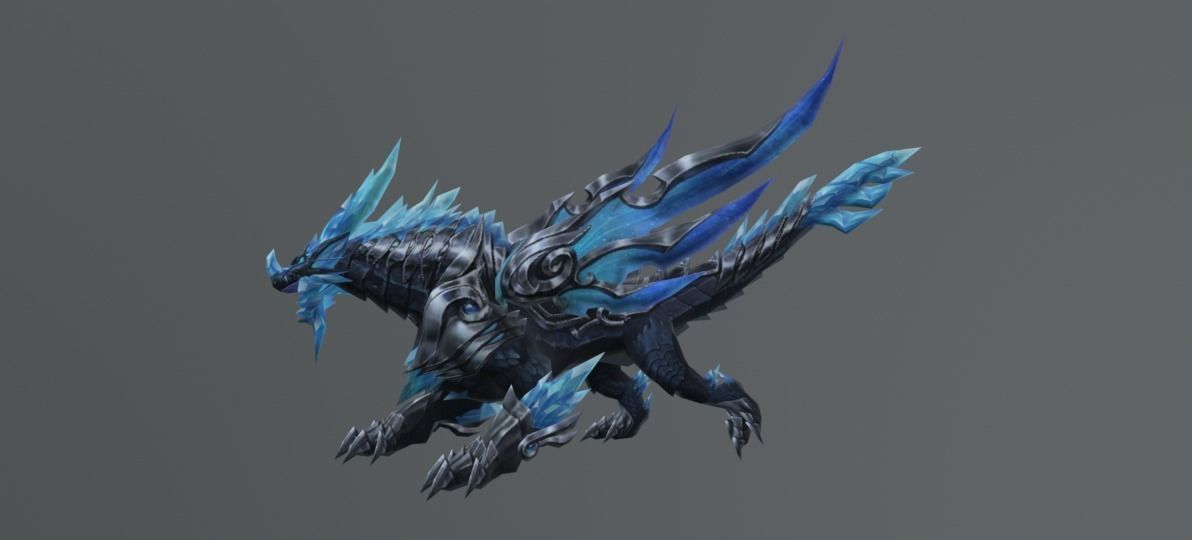 Draco Blue Crystal Low-poly 3D model_4