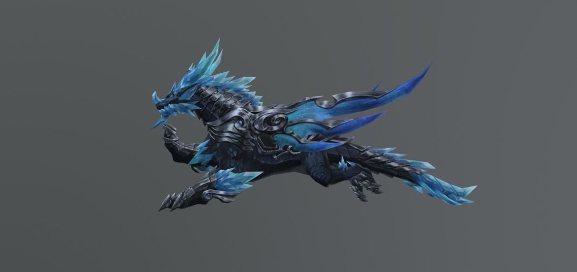 Draco Blue Crystal Low-poly 3D model_1