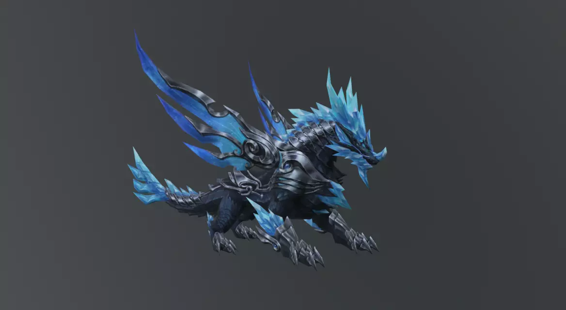 Draco Blue Crystal Low-poly 3D model_0