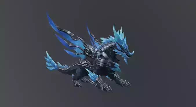 Draco Blue Crystal Low-poly 3D model