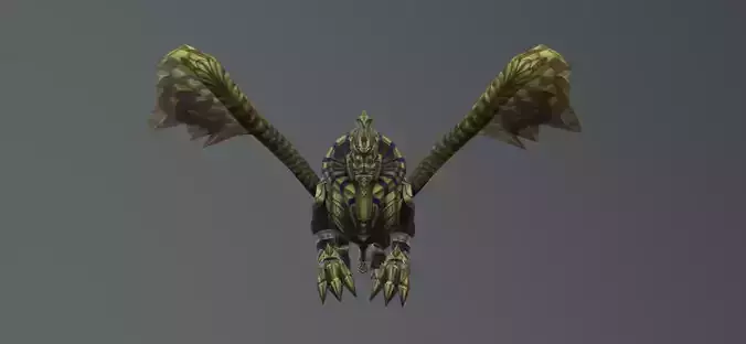 Pharaoh Lion Golden Wing Low-poly 3D model