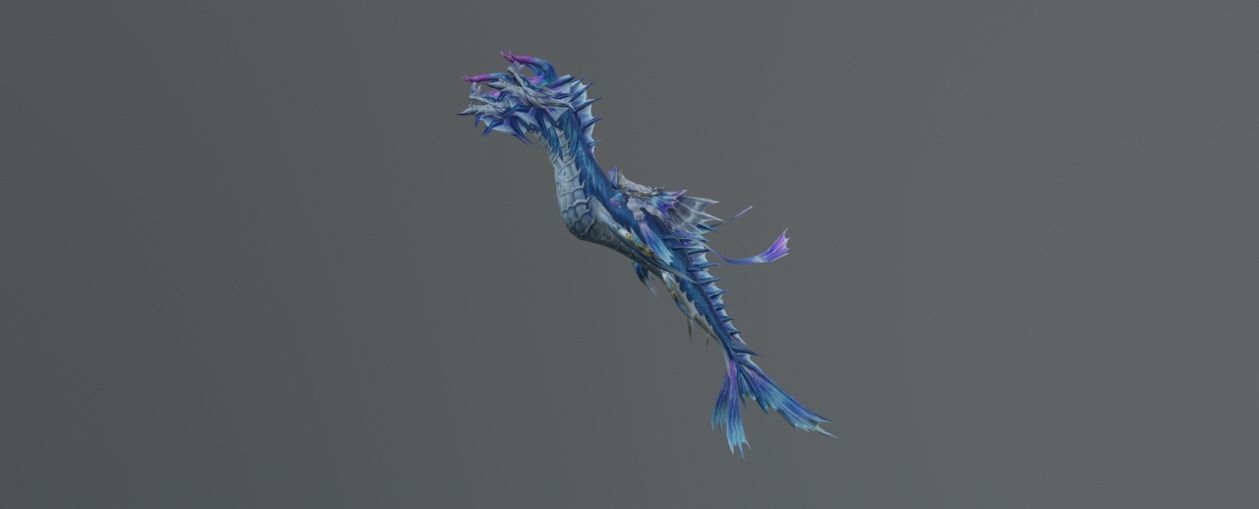 Twin Head Sea Dragon Low-poly 3D model_4