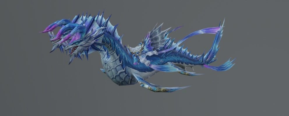 Twin Head Sea Dragon Low-poly 3D model_2