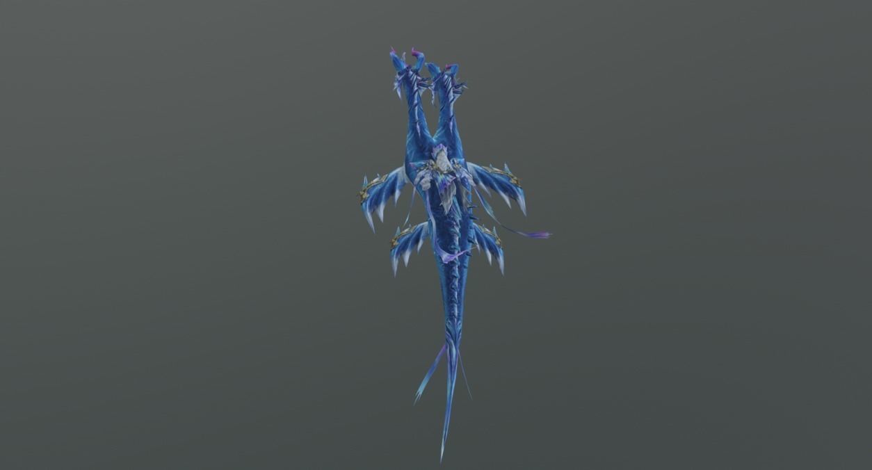 Twin Head Sea Dragon Low-poly 3D model_3