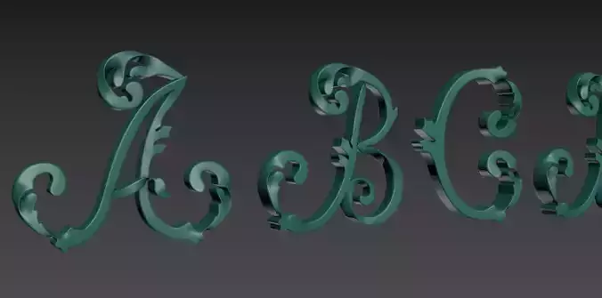 Ornamented Latin Alphabet  3D print model
