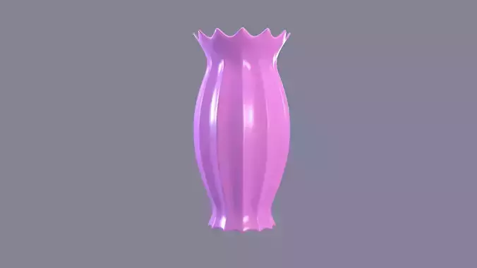 Vase porcelain pink 3 3D model