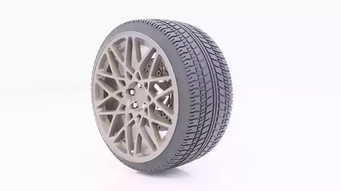 Rotiform Wheel and HQ Tire 3D model