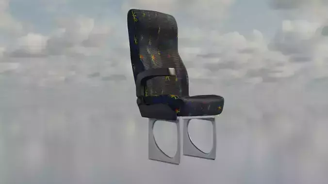 Bus Seat Low-poly 3D model