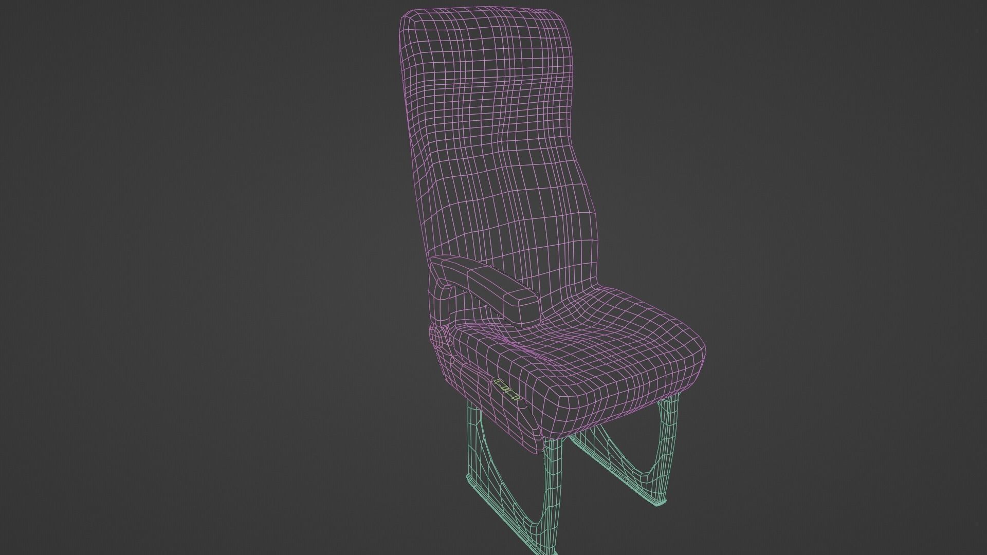 Bus Seat Low-poly 3D model_9
