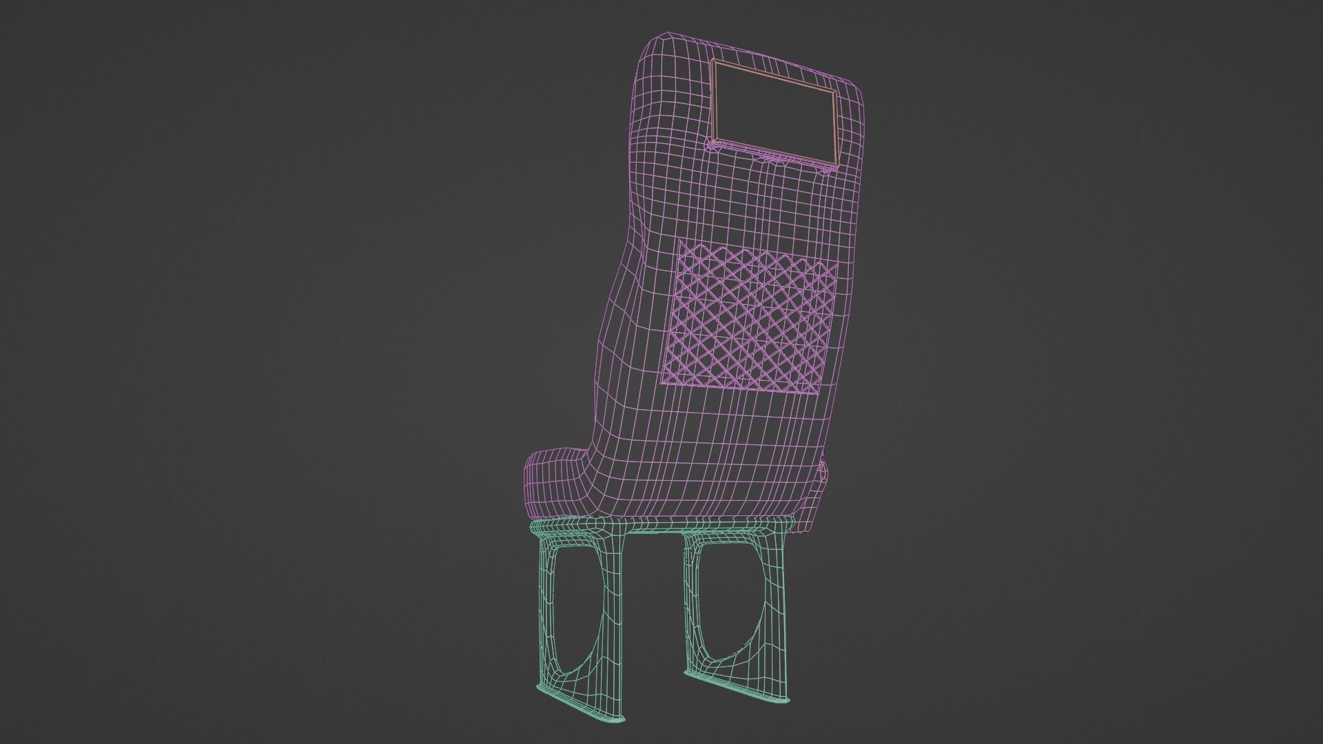 Bus Seat Low-poly 3D model_8
