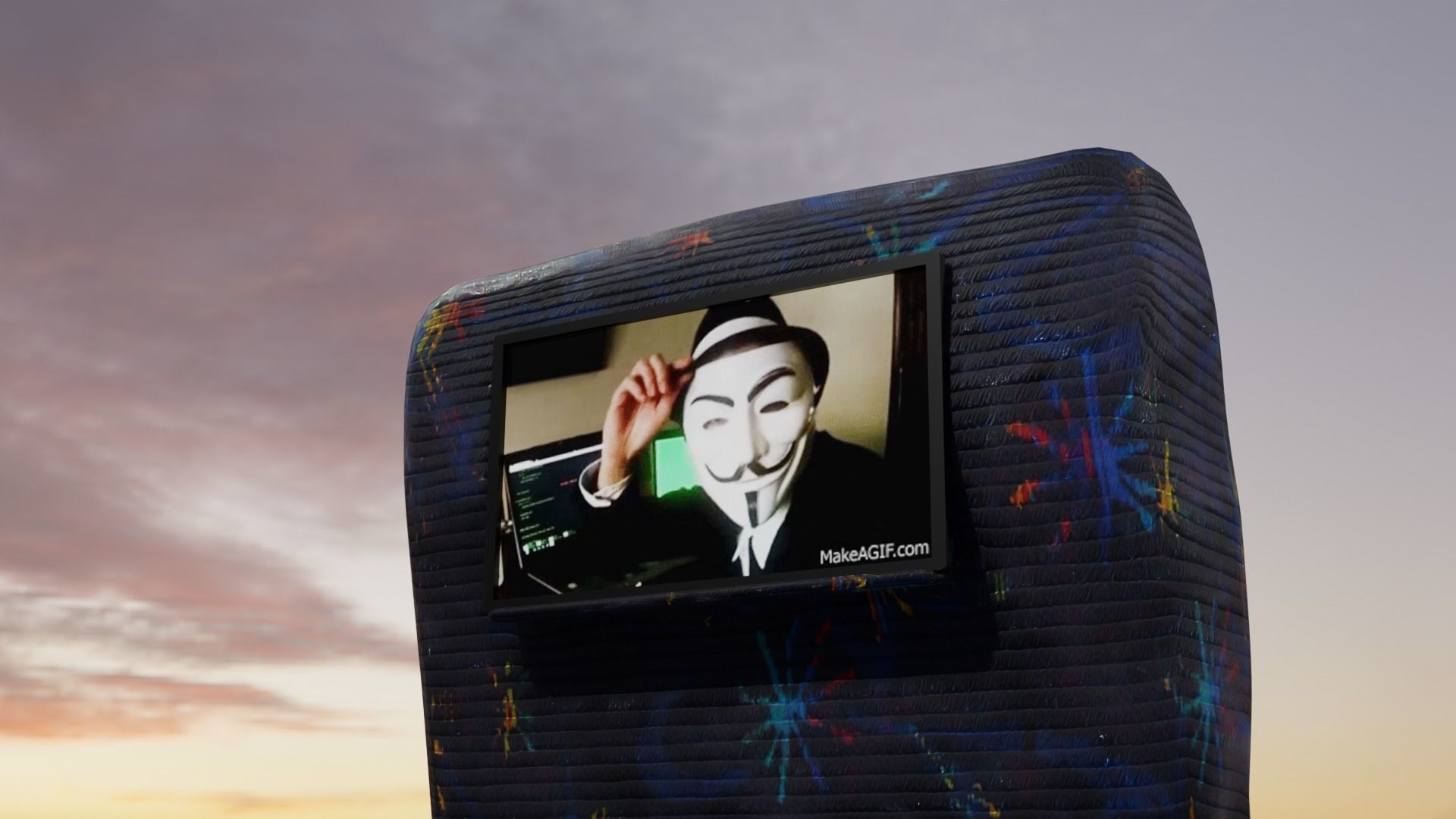 Bus Seat Low-poly 3D model_1