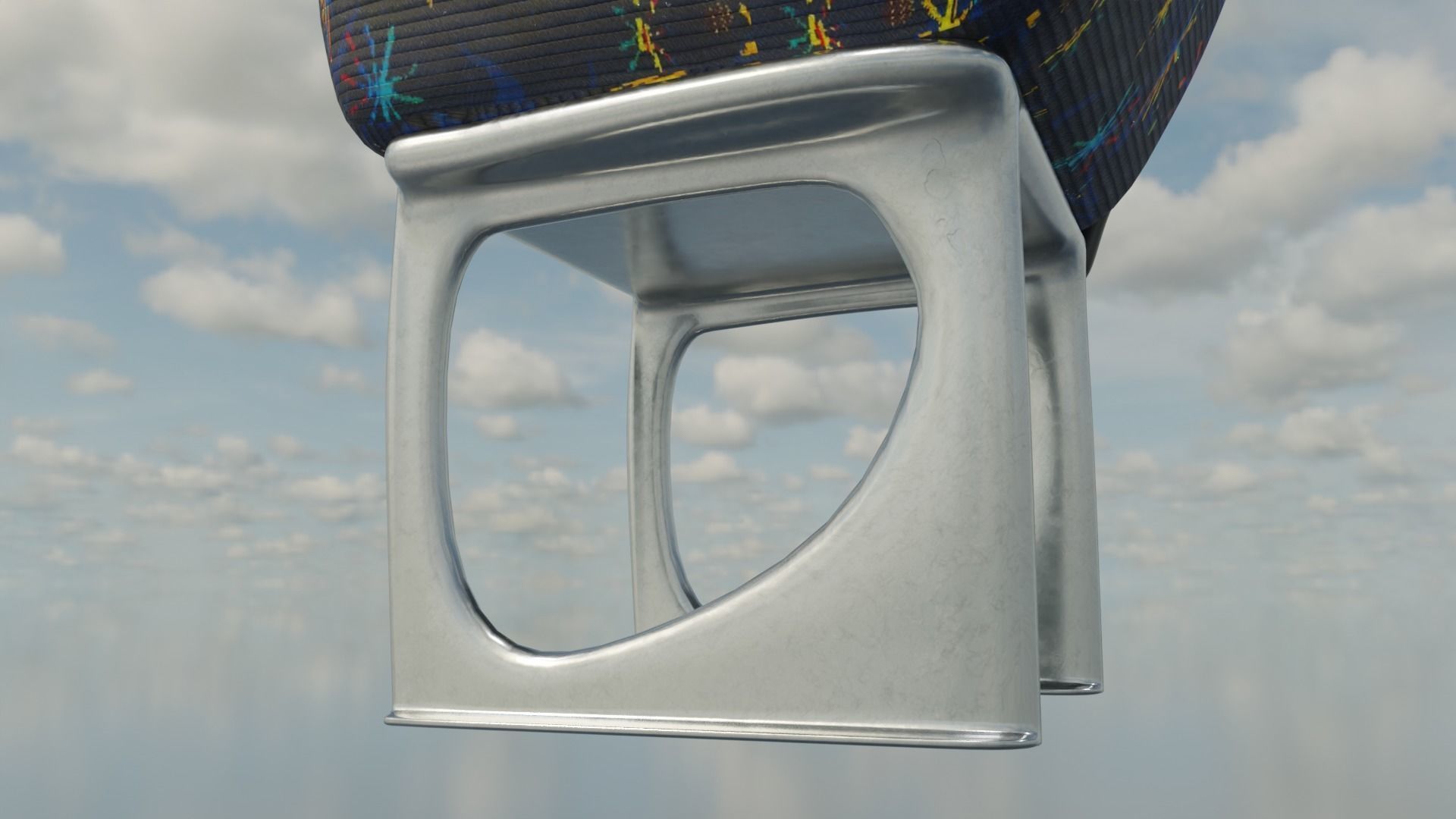 Bus Seat Low-poly 3D model_3
