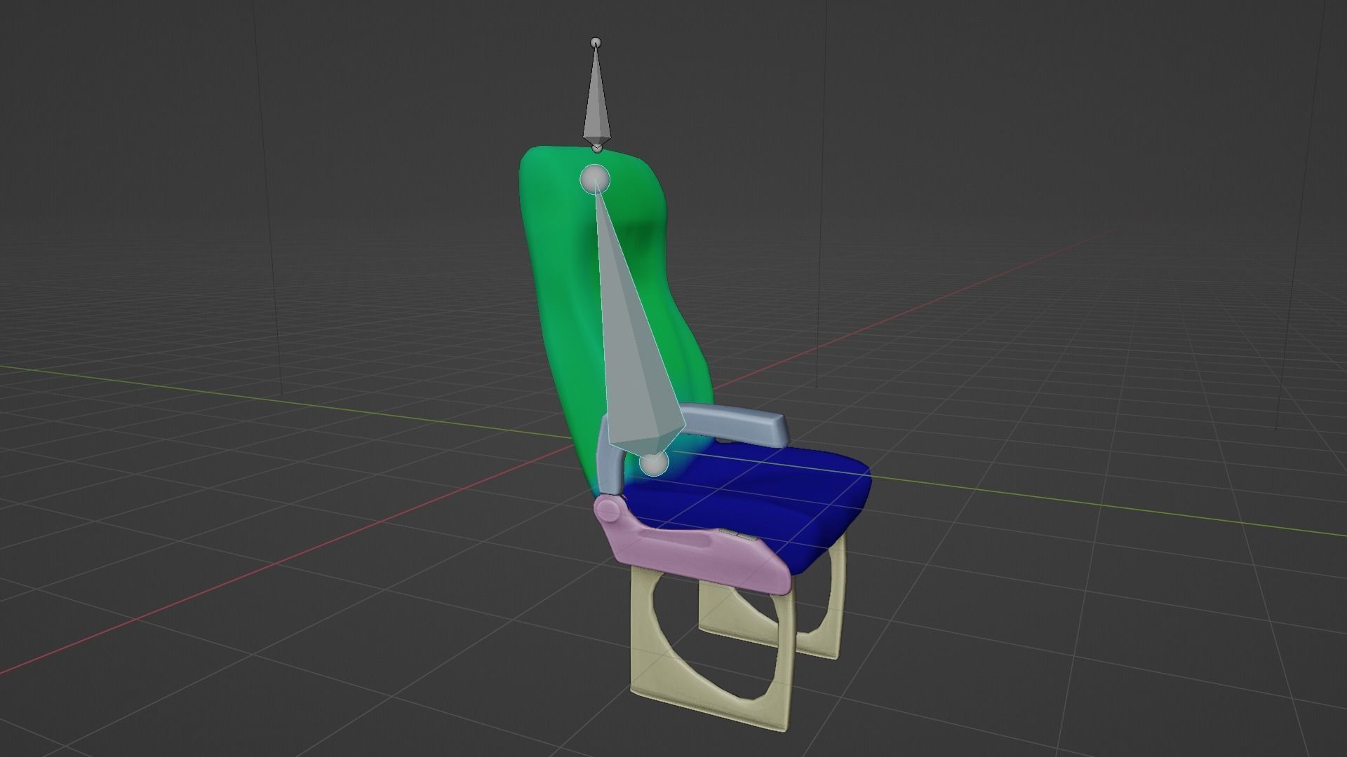 Bus Seat Low-poly 3D model_10