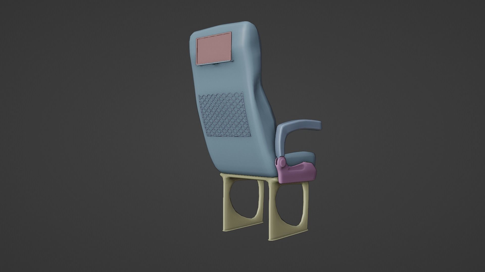 Bus Seat Low-poly 3D model_7