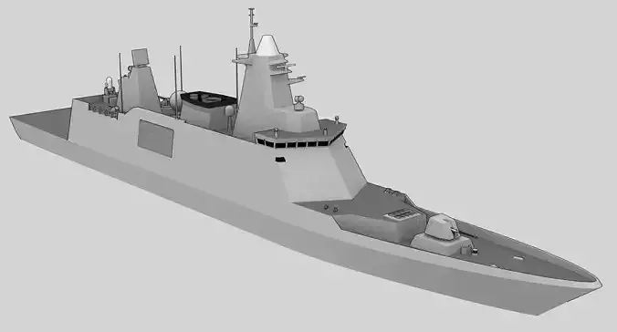 FFG Bhumibol Adulyadej class DW-3000F Low-poly 3D model