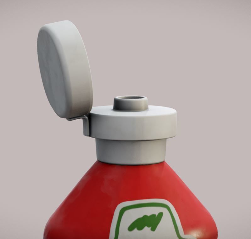 Ketchup medicine bottle Low-poly 3D model_4