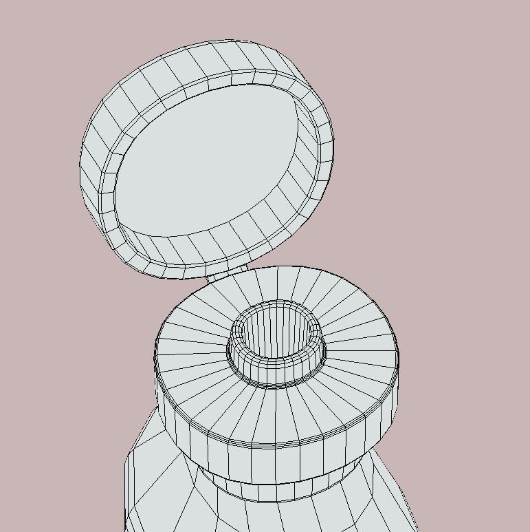 Ketchup medicine bottle Low-poly 3D model_10