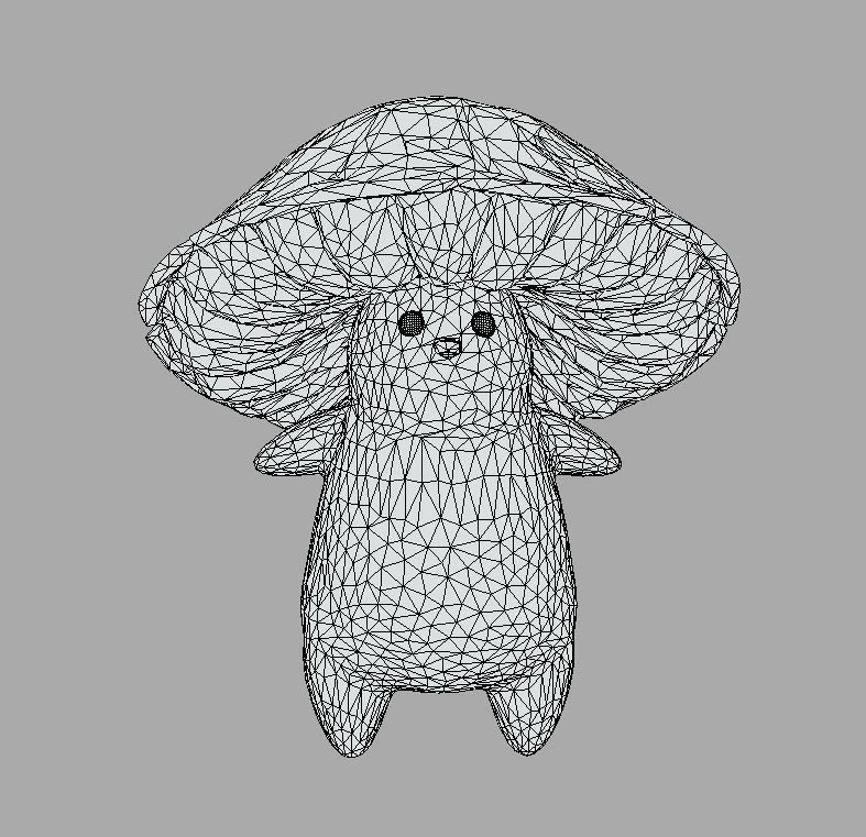 Cute Mushroom Low-poly 3D model_8