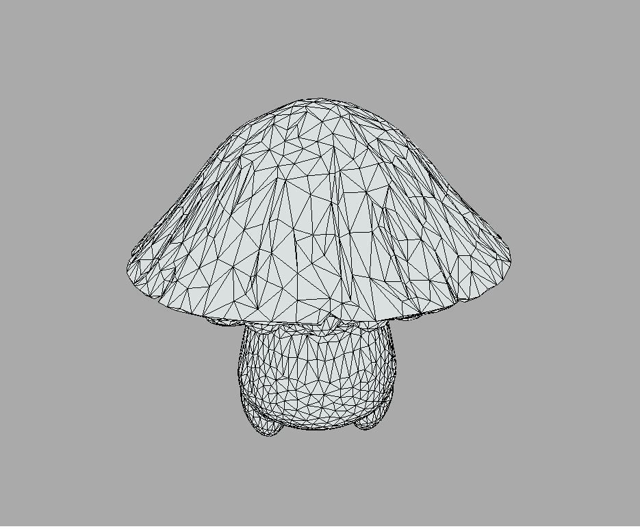 Cute Mushroom Low-poly 3D model_9