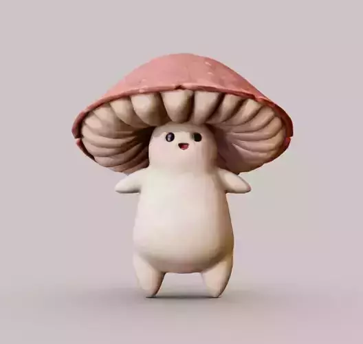 Cute Mushroom Low-poly 3D model