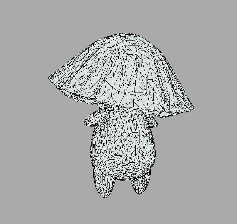 Cute Mushroom Low-poly 3D model_7