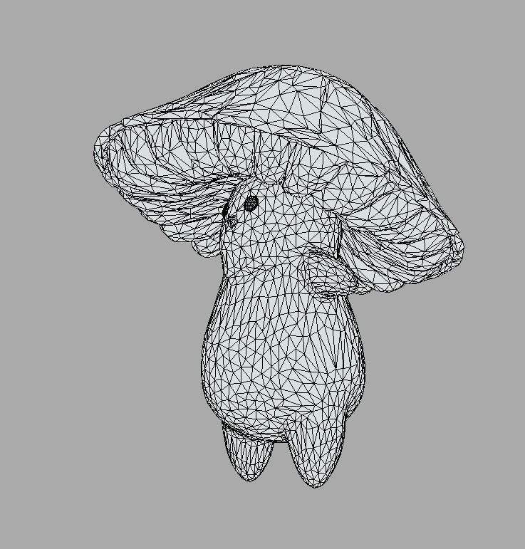 Cute Mushroom Low-poly 3D model_6