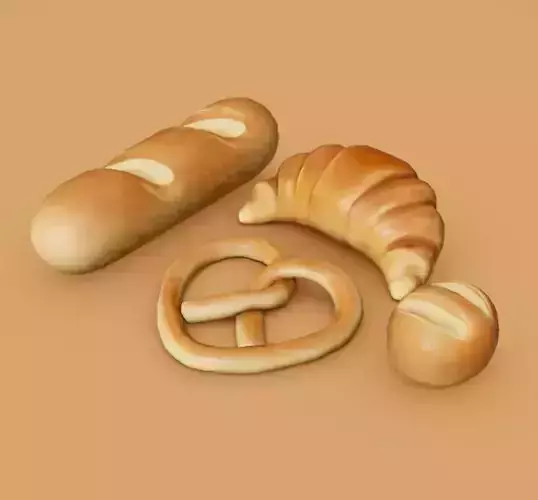Pastries Low-poly 3D model
