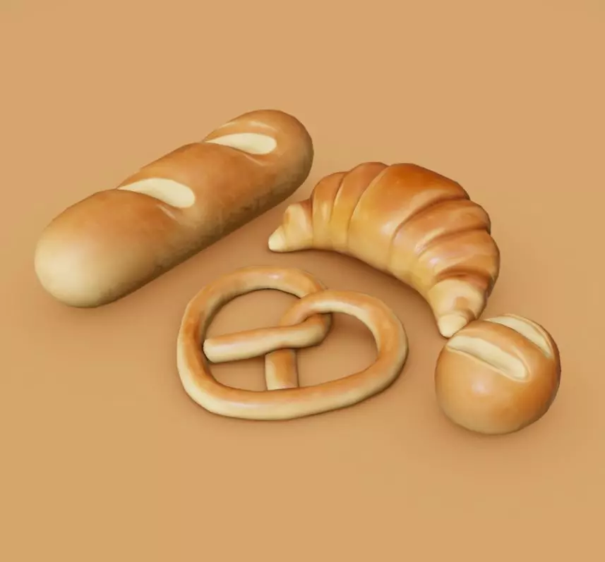 Pastries Low-poly 3D model