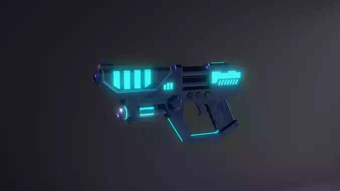 Low Poly Sci Fi Gun