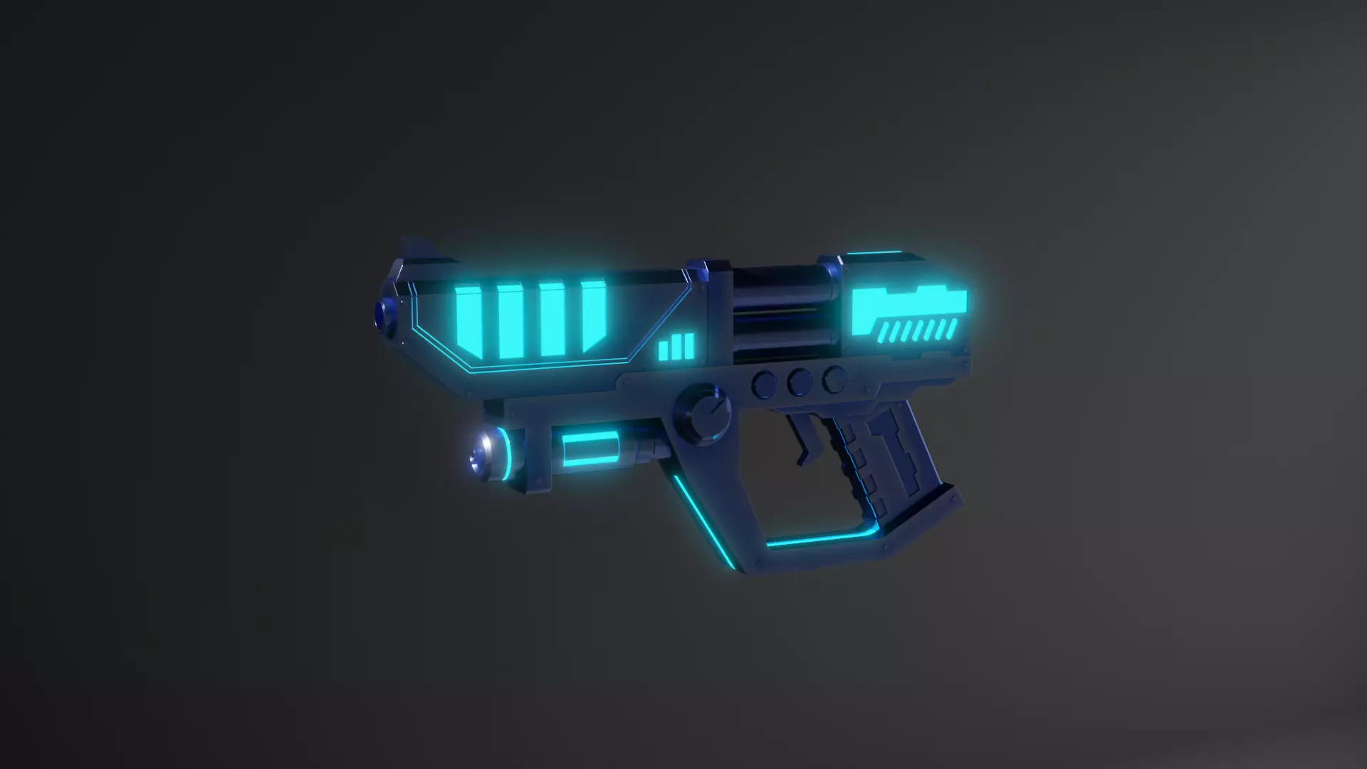 Low Poly Sci Fi Gun Low-poly 3D model_0