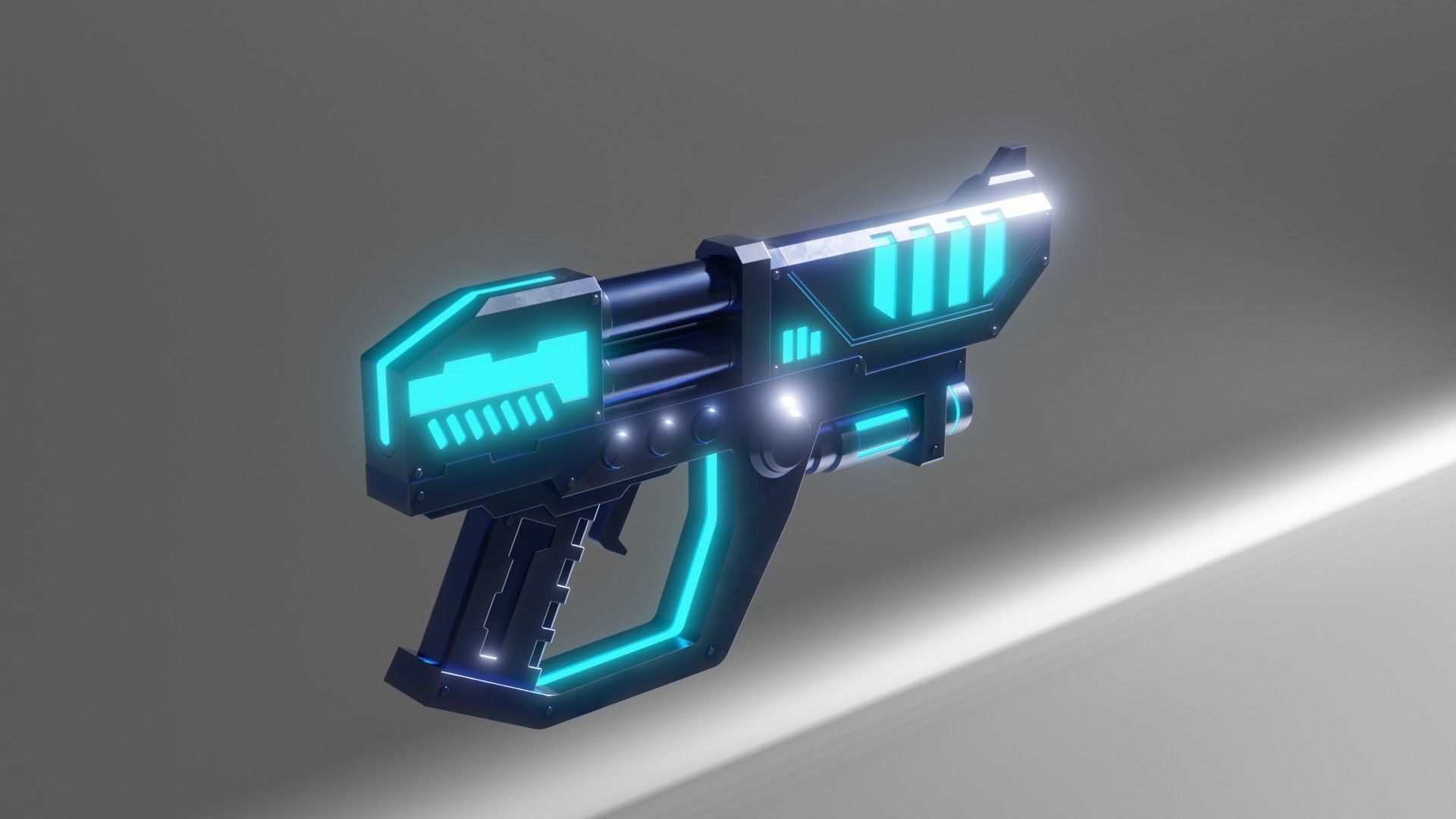 Low Poly Sci Fi Gun Low-poly 3D model_2