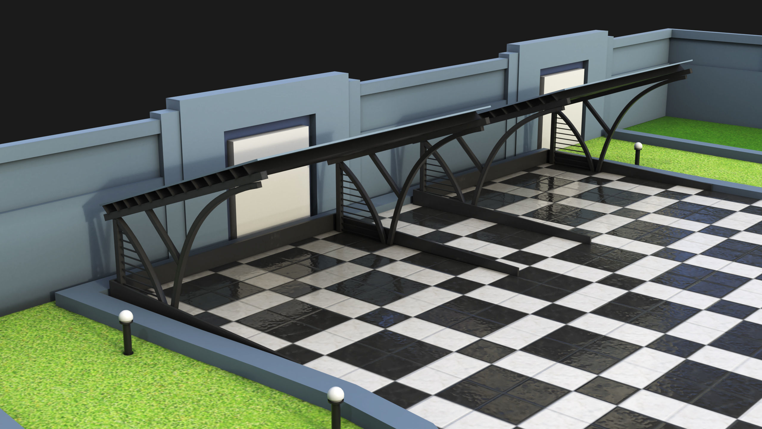 Compound wall 02 All PBR Unity UE Textures Included Low-poly 3D model_8