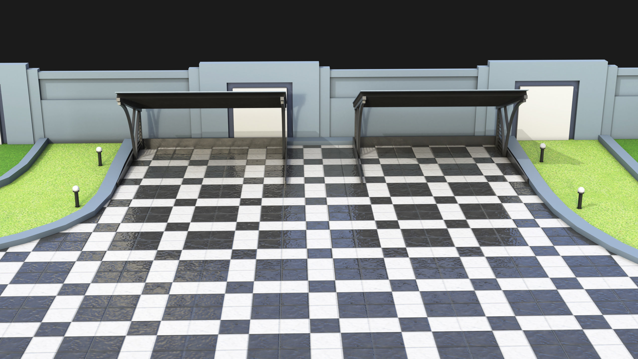 Compound wall 02 All PBR Unity UE Textures Included Low-poly 3D model_5